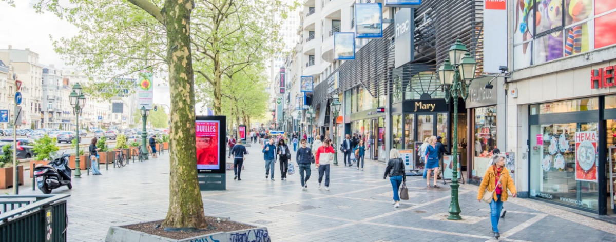 Het aantal bezoekers aan de Brusselse winkelstraten in 2023
